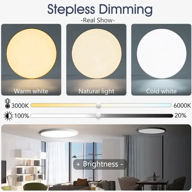 Plafonnier LED intelligent avec télécommande – vue 4