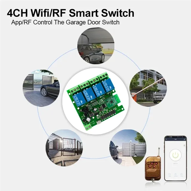 Module relais quatre canaux Wifi radiofréquence… – vue 6