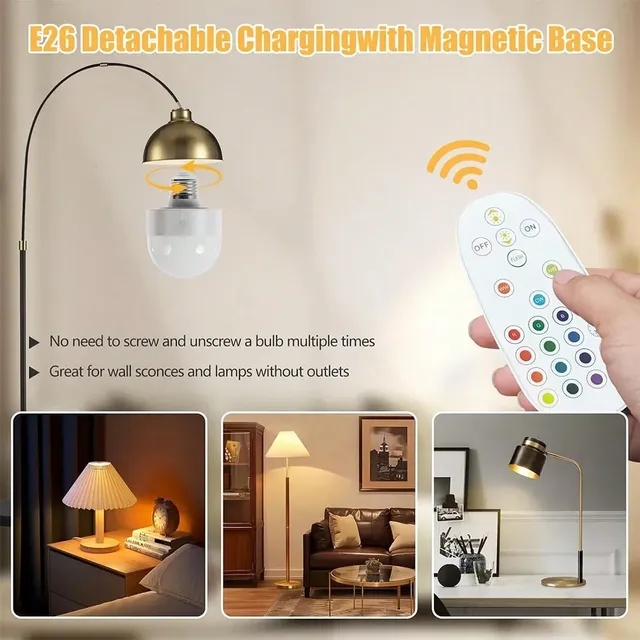 Ampoule LED moderne lampe en direct RGB télécommande à… – vue 6