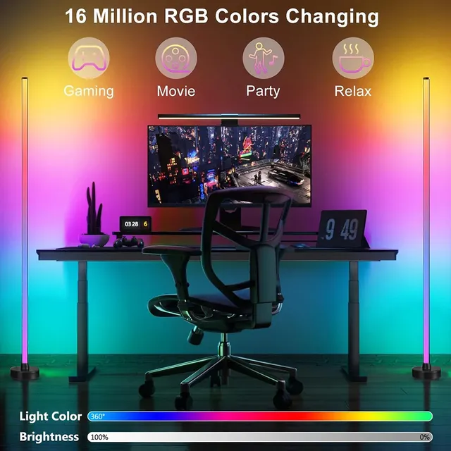 Lampadaire LED intelligent RGB – vue 2