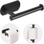 Porte-rouleau de papier toilette en plastique, 1 pièce, sans poinçonnage, support de rangement auto-adhésif, salle de bains, cuisine, support de rangement mural, porte-serviettes