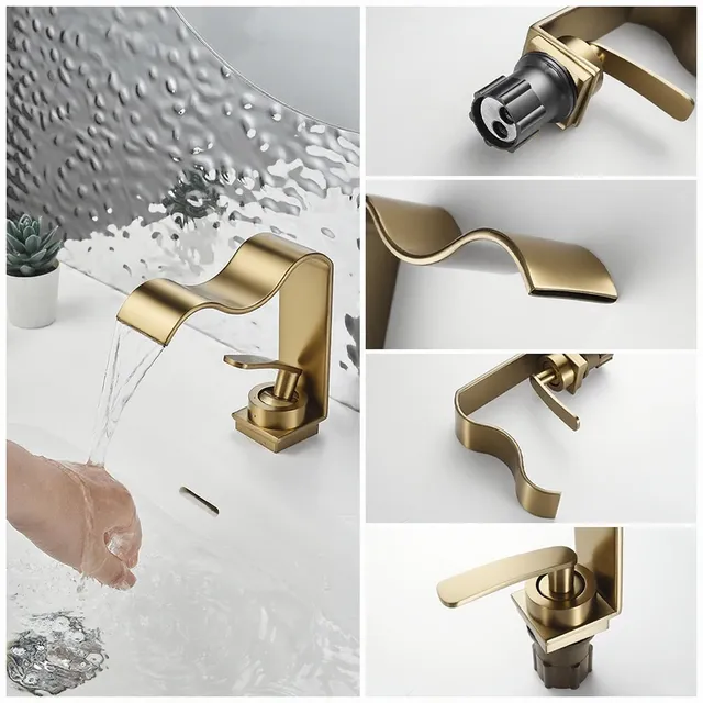 Robinet cascade moderne à poignée unique – vue 3