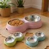 Bols doubles en acier inoxydable pour animaux de compagnie – vue 1