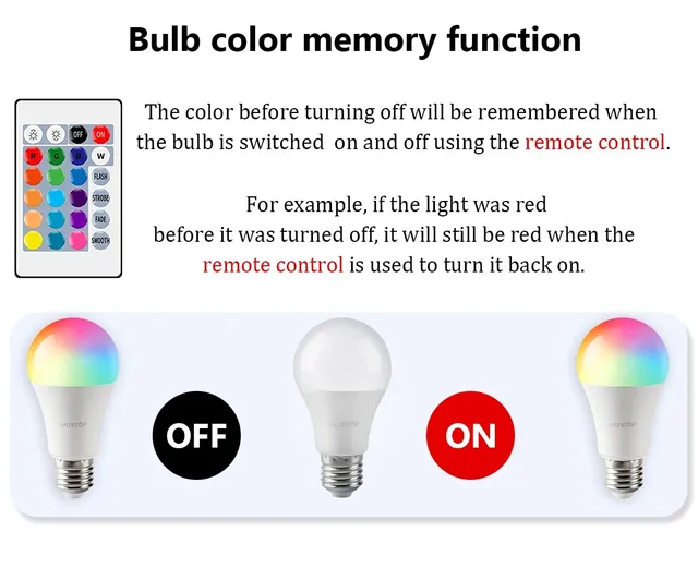 Ampoule LED RGB 16 couleurs E14 – vue 4