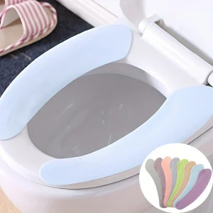 Coussin de siège de toilette rembourré doux pour salle de bain, extensible, lavable, facile à installer pour toutes les tailles, matériau en polyester durable Coussin de siège de toilette rembourré doux pour salle de bain, extensible, lavable, facile à installer pour toutes les tailles, matériau en polyester durable