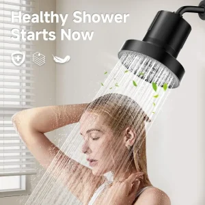 Pommeau de douche filtré pour cheveux plus sains, protège les cheveux, apaiser la peau sèche, filtre de douche, argent, réduit la perte de cheveux, accessoires de douche