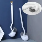Brosse de toilette à Long manche, cheveux doux, brosse de nettoyage en plastique, nettoyeur de casserole accroupie, dissolvant d&rsquo;espace de WC domestique, accessoires de salle de bains