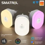 WiFi Tuya Smart Led veilleuse PIR capteur de mouvement Eu Us Uk brancher applique murale blanc chaud RGB chambre App voix pour Alexa Google Home