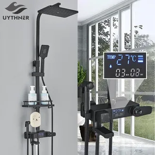 Pommeau de douche thermostatique à affichage numérique