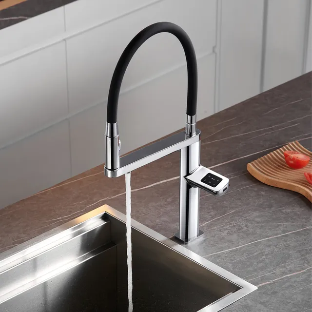 Robinet de cuisine gris pistolet de luxe – vue 6