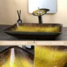 Vasque rectangulaire verre trempé intérieur doré… – vue 2