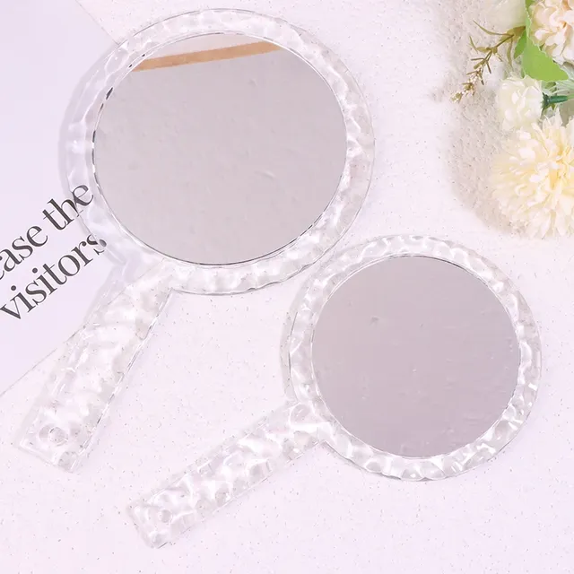 Miroir maquillage rond portable poignée transparente… – vue 4