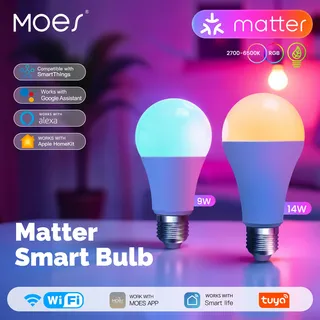 Ampoule intelligente MATTER WiFi RGB + CW 14W E27