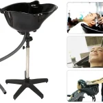 Évier de salon portable pour shampoing, bol de lavage à contre-courant, bassin réglable, outil de barbier, recommandé et drainé, salons de coiffure