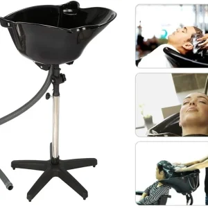 Évier de salon portable pour shampoing, bol de lavage à contre-courant, bassin réglable, outil de barbier, recommandé et drainé, salons de coiffure Évier de salon portable pour shampoing, bol de lavage à contre-courant, bassin réglable, outil de barbier, recommandé et drainé, salons de coiffure