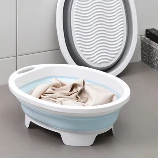 Bassine pliable portable silicone plastique pliant ovale poignée…