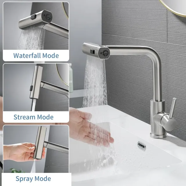 Mitigeur monocommande cuisine évier acier inox brossé… – vue 3