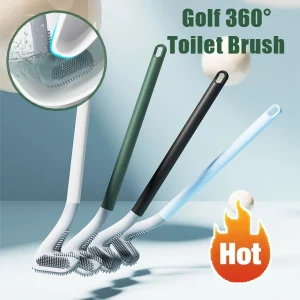 Tête de brosse de Golf, brosse de toilette sans coins morts, toilettes domestiques à long manche, brosse de nettoyage de toilettes accroupies, outil de salle de bains