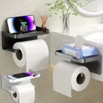 Porte-rouleau de papier toilette auto-adhésif-porte-papier hygiénique adhésif mural, porte-rouleau de papier toilette, porte-mouchoirs pour salle de bain