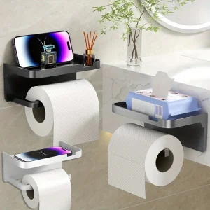 Porte-rouleau de papier toilette auto-adhésif-porte-papier hygiénique adhésif mural, porte-rouleau de papier toilette, porte-mouchoirs pour salle de bain Porte-rouleau de papier toilette auto-adhésif-porte-papier hygiénique adhésif mural, porte-rouleau de papier toilette, porte-mouchoirs pour salle de bain