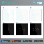 BSEED-Joli Mural Tactile Wifi Intelligent à 2 Voies, 1, 2 ou 3 lèvent, avec Capteur Tactile, pour Tuya, Google, Alexa, Smart Life Control