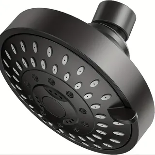 Pommeau douche rond quatre pouces cinq modes ABS noir mat buses…