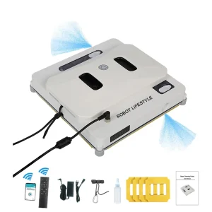 Robot nettoyeur de vitres avec contrôle par application, lave-verre, réservoir d&rsquo;eau de 53ml, télécommande, nettoyage humide et sec, nettoyeur robot