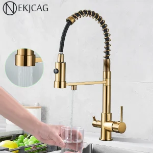 Filtre de purification de l&rsquo;eau avec mode de pulvérisation, robinet d&rsquo;évier de grue, eau filtrée, noir 256, froid et chaud, centre commercial, cuisine