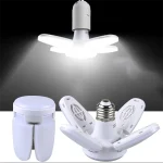 Ampoule LED à 4 feuilles E27, lumière blanche chaude pliable, luminaire suspendu, rangement, Garage, cuisine, éclairage, télécommande haute luminosité