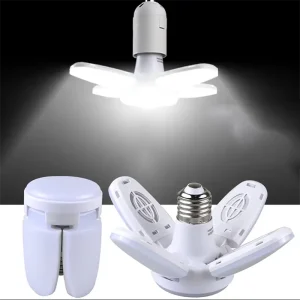 Ampoule LED à 4 feuilles E27, lumière blanche chaude pliable, luminaire suspendu, rangement, Garage, cuisine, éclairage, télécommande haute luminosité
