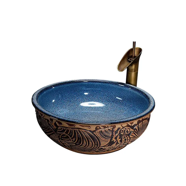 Vasque poser ronde lavabo bol céramique émaillée… – vue 6