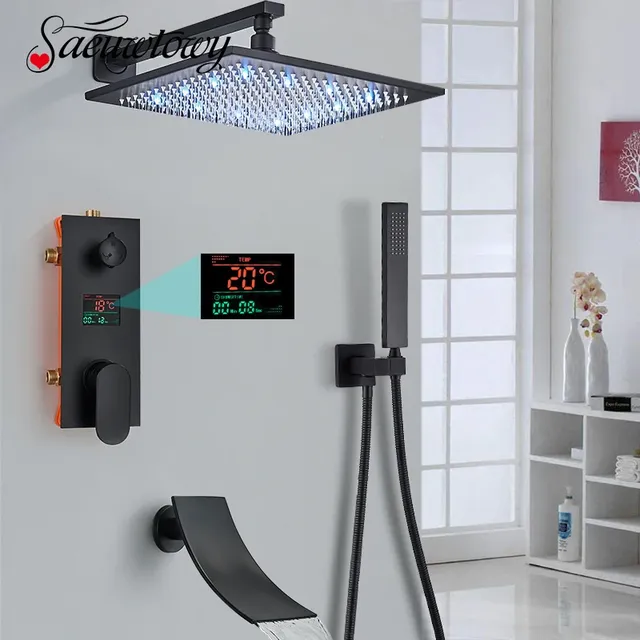 Robinet de douche dissimulé noir mat
