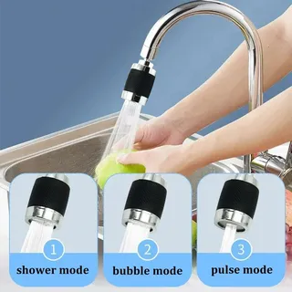 Extension de robinet de filtre de cuisine 3 modes 360 ° Rotation…