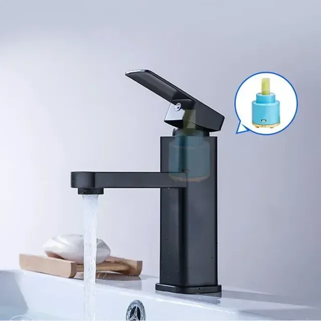 Robinet de lavabo à Base carrée pour salle de bains – vue 2