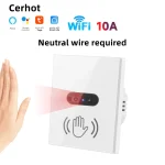 Cerhot Tuya WiFi commutateur intelligent vague Senssor déplacer WiFi commutateur interrupteurs de lumière d&rsquo;infection pas besoin tactile IR commutateurs activés par le mouvement