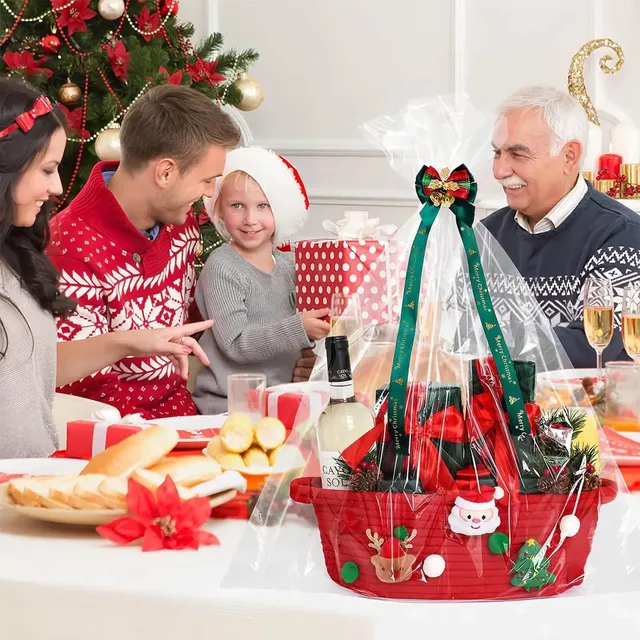 Panier de rangement en coton tissé de noël – vue 5
