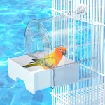 Baignoire de bain pour oiseaux en acrylique, boîte de douche anti-plash pour perroquets, bol suspendu détachable pour perruches, Cage à oiseaux transparente, accessoires pour perroquets