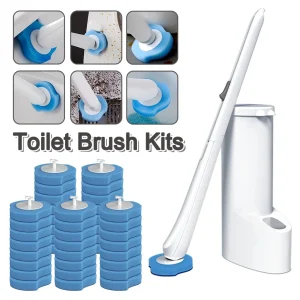 Brosse de Toilette Murale en Forme de Poulet, Accessoire de Nettoyage avec Tête de Brosse, Manche Long, pour Livres, 8/16/24 Pièces