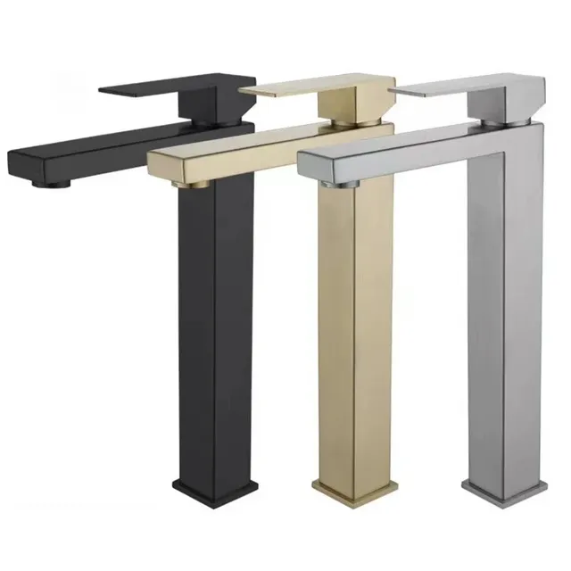 Robinet de lavabo de salle de bains noir mat – vue 4