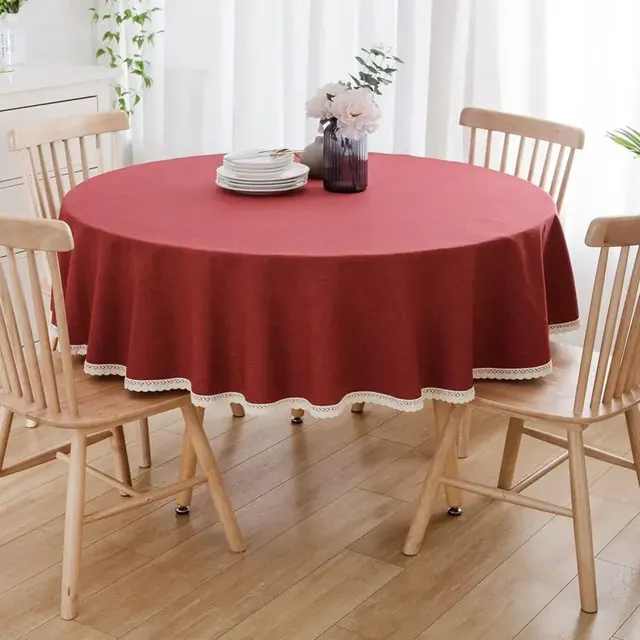 Nappe de Table ronde bordeaux – vue 2