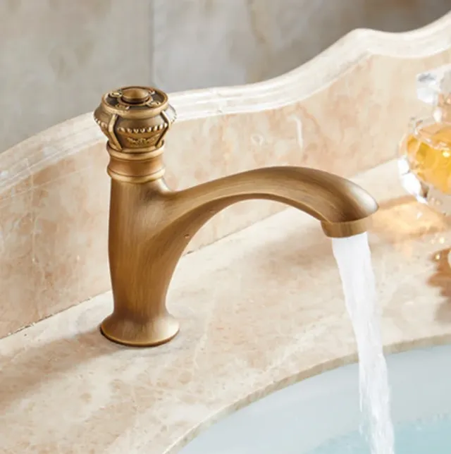 Robinet laiton antique lavabo monotrou froid poignée… – vue 6