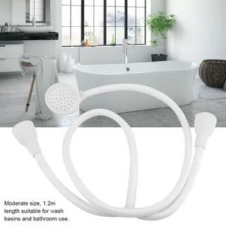 Pommeau Douchette Flexible Tuyau 1200mm ABS Blanc Tete Perforee…
