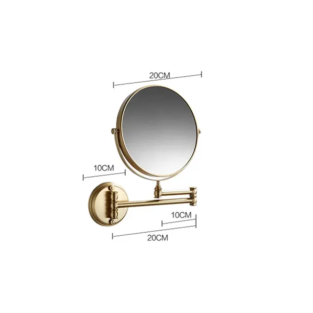 Miroir de salle de bain rond en or brossé – vue 6