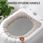 Juste de Siège de Toilette Chaude et Confortable, Lavable, Douce et Chaude, Coussin en Polymères, F1128, 1 Pièce