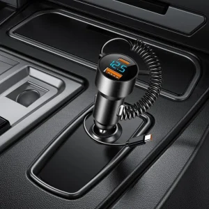 Chargeur de voiture USB C chargeur de Type C charge rapide voiture PD QC 3.0 chargeur USB multi-ports 100W chargeur de voiture cordon rétractable pour Chargeur de voiture USB C chargeur de Type C charge rapide voiture PD QC 3.0 chargeur USB multi-ports 100W chargeur de voiture cordon rétractable pour