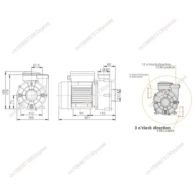Pompe circulation eau mer centrifuge électrique compacte… – vue 2