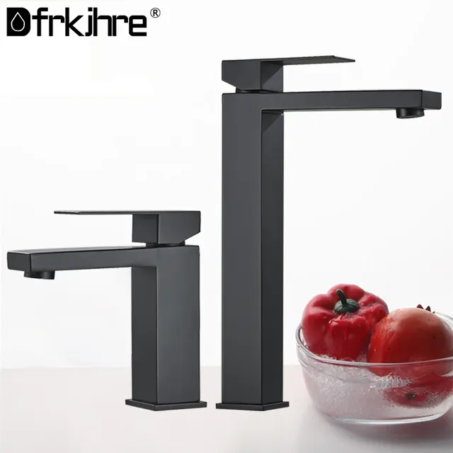 Robinet de lavabo moderne noir – vue 2