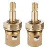 Paire cartouche robinet remplacement laiton plastique étanchéité renforcée axe cannelé joints toriques inserts blancs compatible 9940530070A standard américain montage rapide Paire cartouche robinet remplacement laiton plastique étanchéité renforcée axe cannelé joints toriques inserts blancs compatible 9940530070A standard américain montage rapide