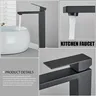 Robinet de lavabo de salle de bains noir mat – vue 4