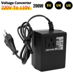 Convertisseur de tension 200W, transformateur abaisseur 220V à 110V, convertisseur de tension, adaptateur de voyage, onduleur de prise ue/US/UK